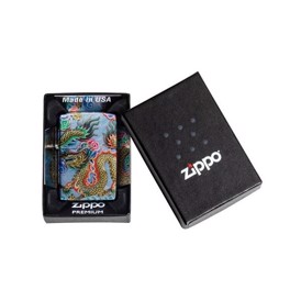 Zippo Lighter Dragon Design set med æske