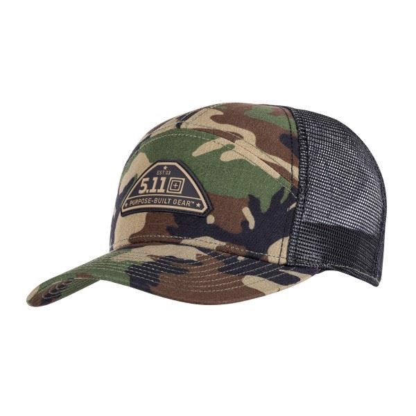 5.11 Tactical Purpose-Built Gear 7 Panel Cap set i farven Woodland Camouflage