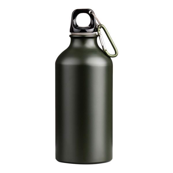 Aluminiumsflaske med carabinhage, 550 ml set i farven Oliven