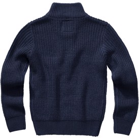 Blød ribstrikket pullover med krave til børn i Navy