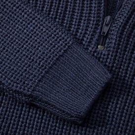 Blød ribstrikket pullover tidsløst design til børn i Navy