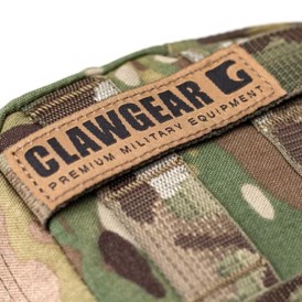 Clawgear Medium Horizontal Utility Pouch Zipped Core, MultiCam set med logo på bagside