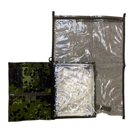 Kortmappe M/96 i M/84 Camouflage, Ubrugt set med kortlomme udfoldet