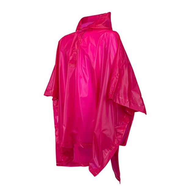 Regnponcho til børn i fuchsia