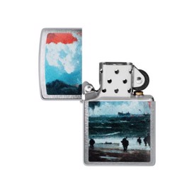 Zippo Lighter med motiv af D-Day Landing set åben